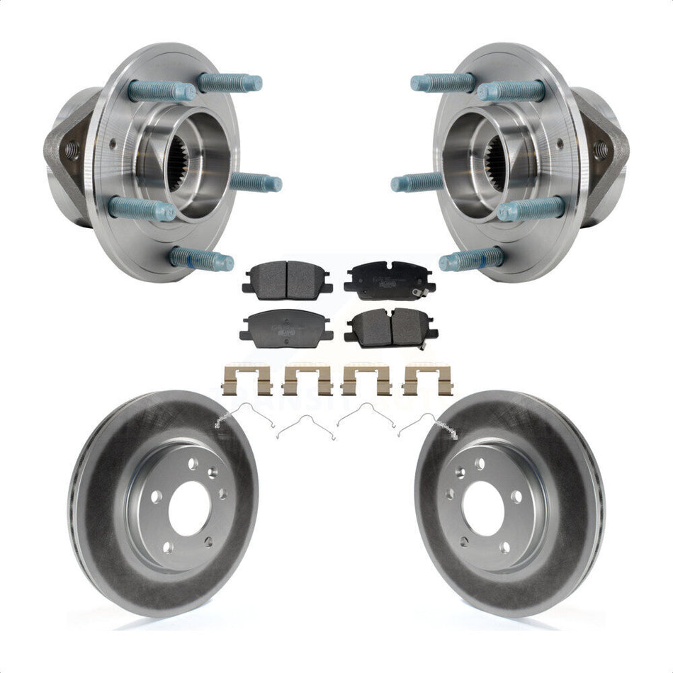 Front Hub Bearing Assembly Coated Brake Rotor & Pad Kit For Chevrolet Equinox GMC Terrain KBB-130250