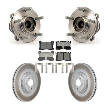 Front Hub Bearing Assembly Coated Disc Brake Rotor & Pads Kit For 2012-2016 Hyundai Equus KBB-130254