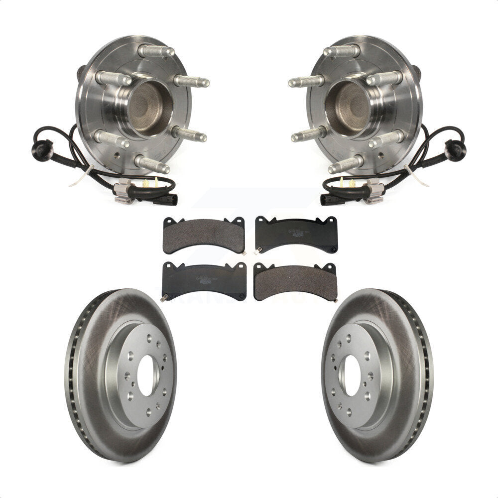 Front Hub Bearing Coat Brake Rotor Pads Kit For GMC Sierra 1500 Chevrolet Silverado Yukon KBB-130257
