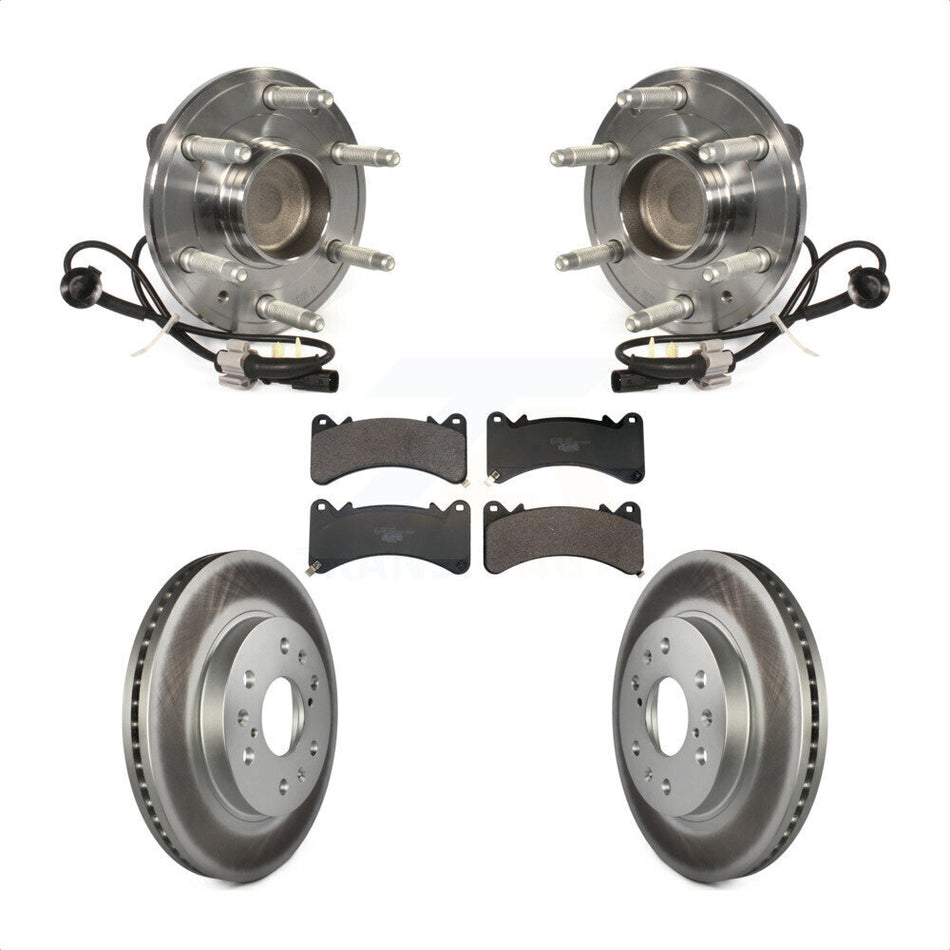 Front Hub Bearing Coat Brake Rotor Pads Kit For GMC Sierra 1500 Chevrolet Silverado Yukon KBB-130257