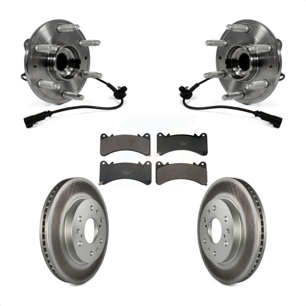 Front Hub Bearing Coat Brake Rotor Pads Kit For GMC Sierra 1500 Chevrolet Silverado Yukon KBB-130258