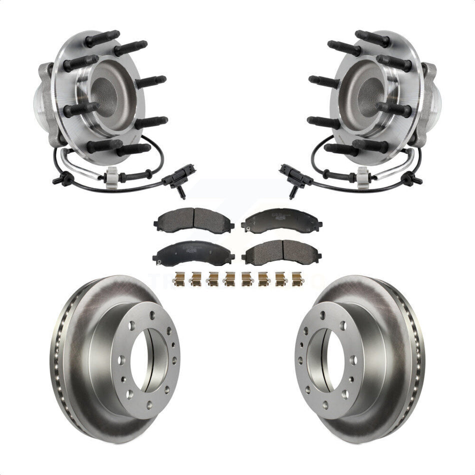Front Hub Bearing Assembly Coated Disc Brake Rotors And Pads Kit For 2021 GMC Savana 4500 KBB-130265