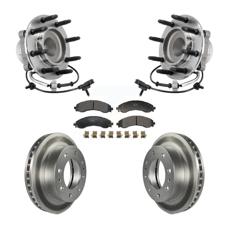Front Hub Bearing Assembly Coat Brake Rotor Pad Kit For GMC Savana 2500 Chevrolet Express KBB-130266