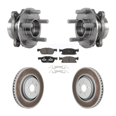 Front Hub Bearing Coat Brake Rotor Pads Kit For 20-24 Ford Edge With Red Painted Calipers KBB-130269