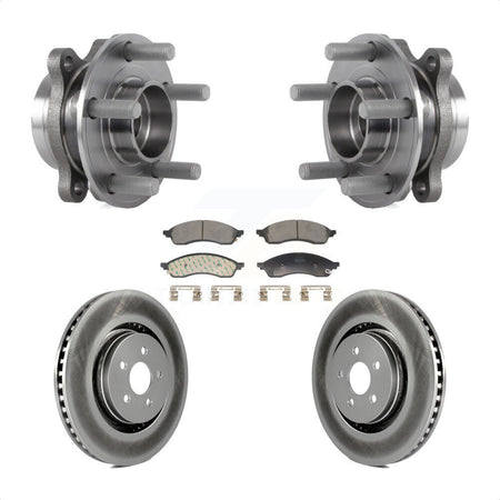 Front Hub Bearing Assembly Coated Disc Brake Rotors And Pads Kit For Lincoln Nautilus KBB-130270