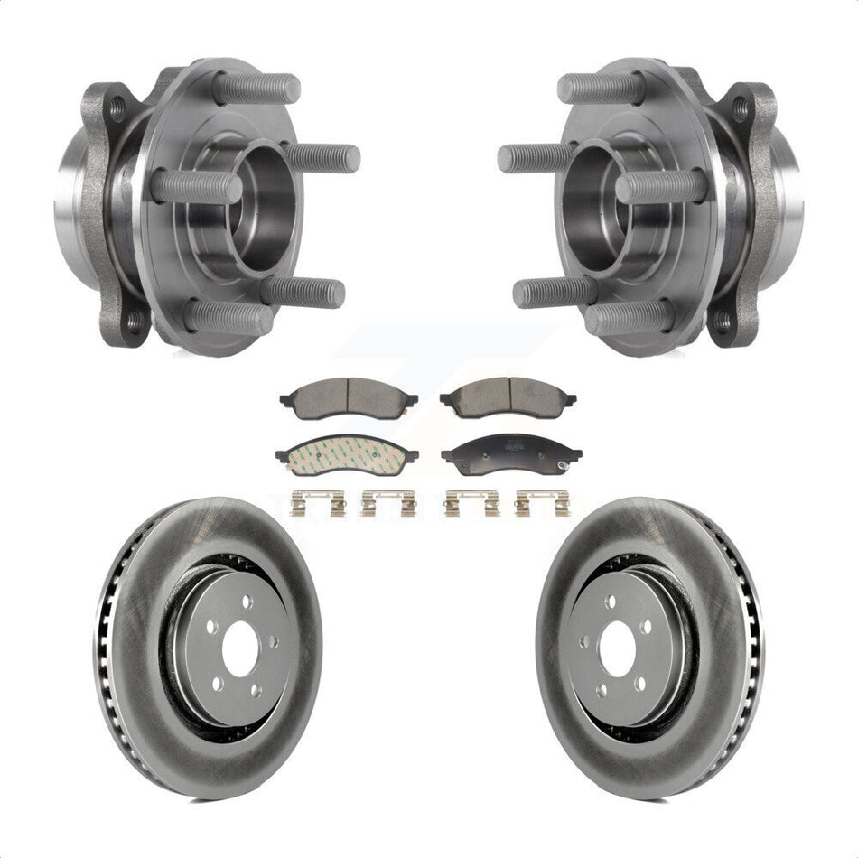 Front Hub Bearing Assembly Coated Disc Brake Rotors And Pads Kit For Lincoln Nautilus KBB-130270