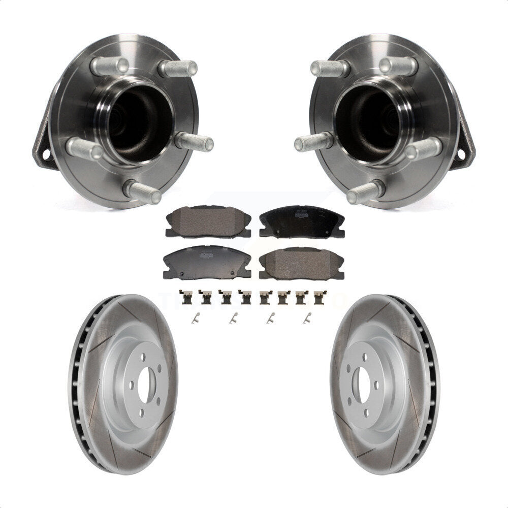 Front Hub Bearing Assembly Coated Disc Brake Rotors And Pads Kit For Dodge Charger KBB-130274