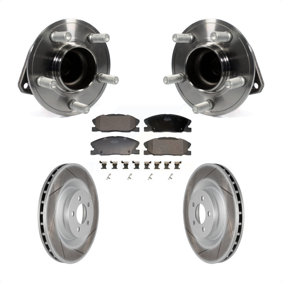 Front Hub Bearing Assembly Coated Disc Brake Rotors And Pads Kit For Dodge Charger KBB-130274