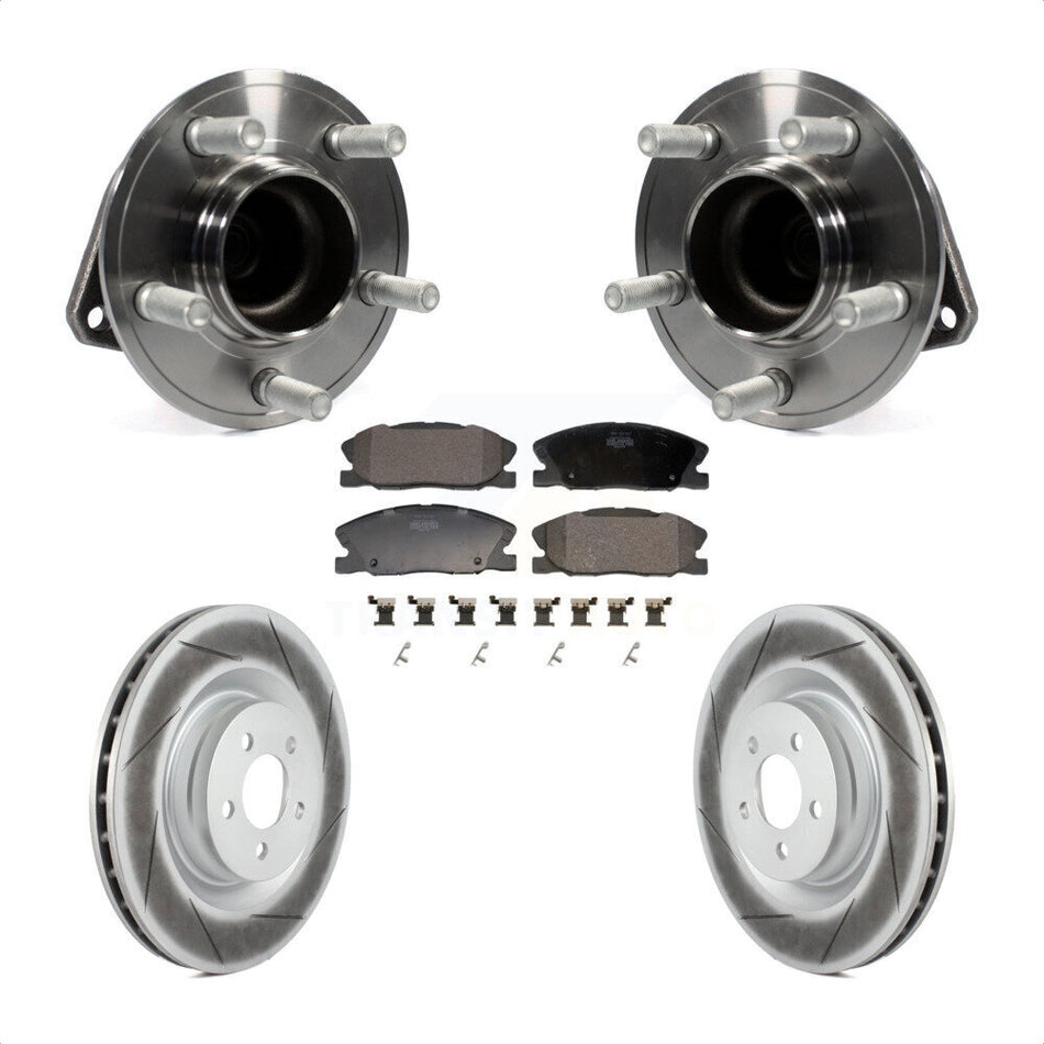 Front Hub Bearing Assembly Coated Disc Brake Rotors And Pads Kit For Dodge Charger KBB-130275