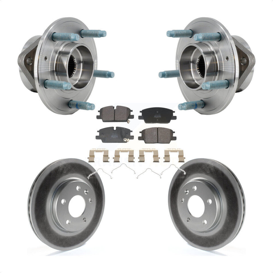 Front Hub Bearing Assembly Coated Brake Rotor & Pad Kit For Chevrolet Equinox GMC Terrain KBB-130278