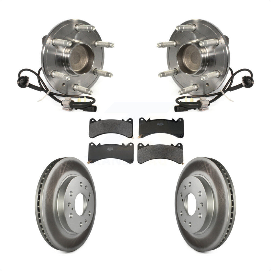 Front Hub Bearing Coat Brake Rotor Pads Kit For GMC Sierra 1500 Chevrolet Silverado Yukon KBB-130285
