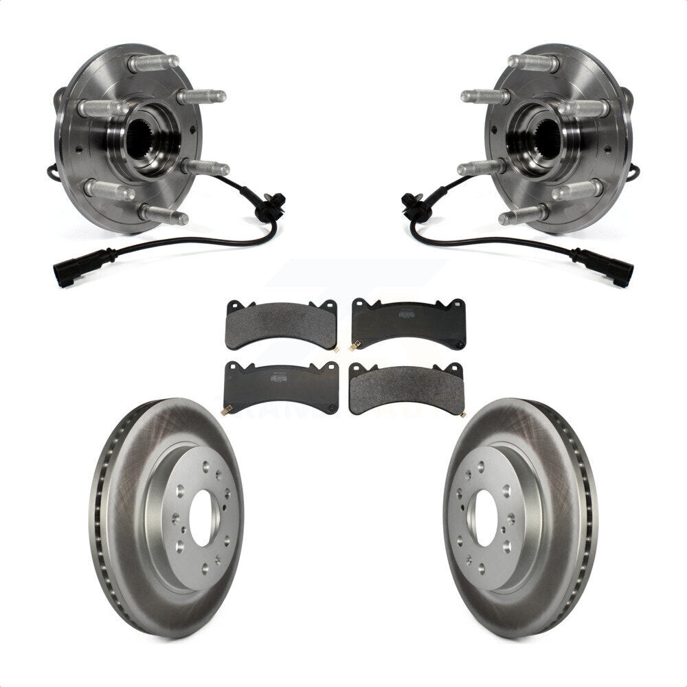 Front Hub Bearing Coat Brake Rotor Pads Kit For GMC Sierra 1500 Chevrolet Silverado Yukon KBB-130286