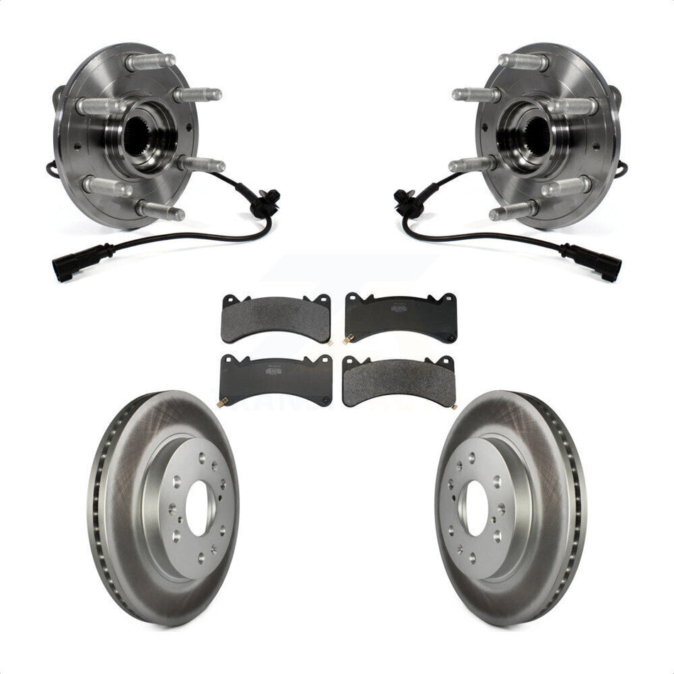 Front Hub Bearing Coat Brake Rotor Pads Kit For GMC Sierra 1500 Chevrolet Silverado Yukon KBB-130286