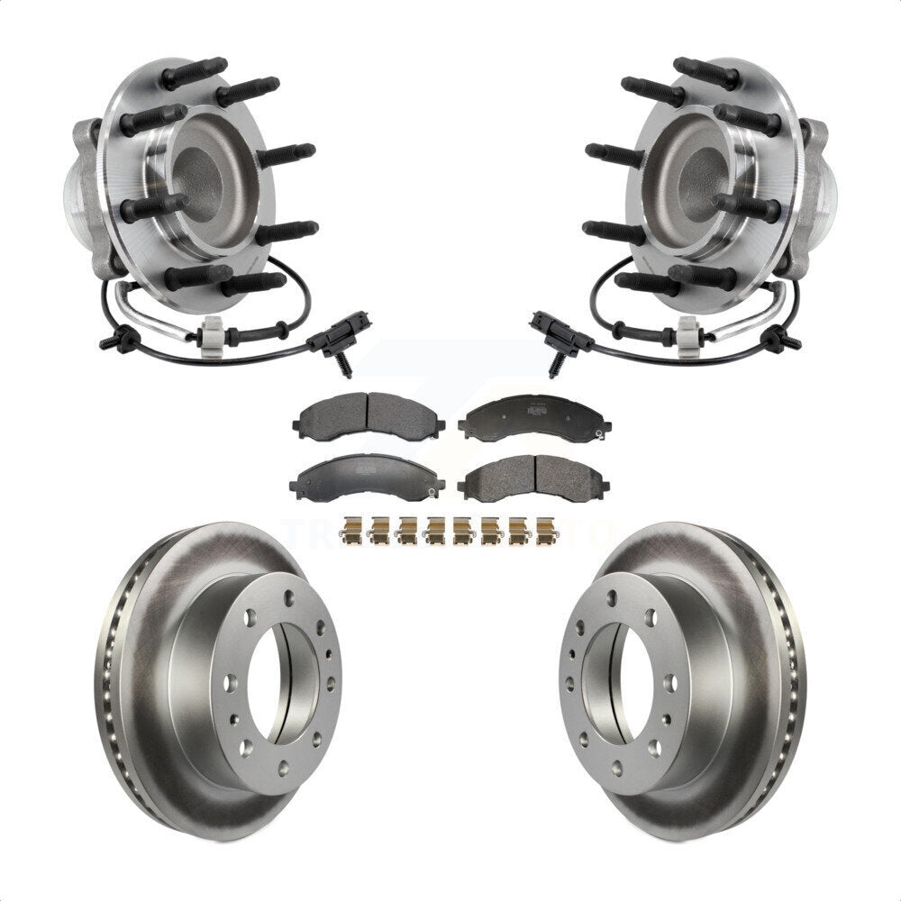 Front Hub Bearing Assembly Coated Disc Brake Rotors And Pads Kit For 2021 GMC Savana 4500 KBB-130292