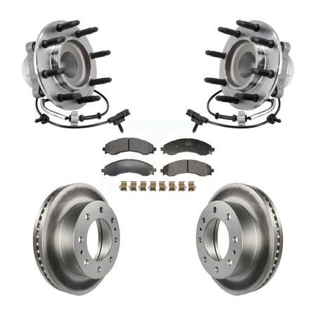 Front Hub Bearing Assembly Coated Disc Brake Rotors And Pads Kit For 2021 GMC Savana 4500 KBB-130292