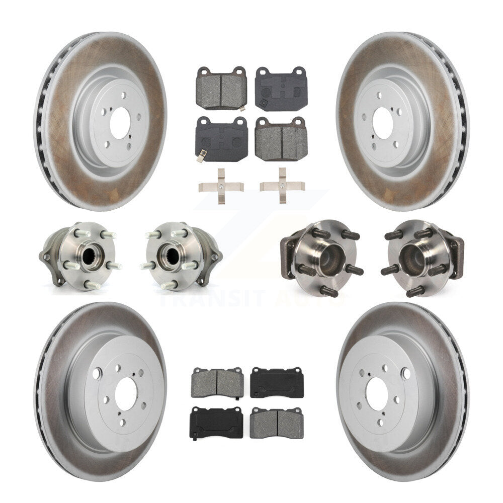 Front Rear Hub Bearing Coated Disc Brake Rotor & Pads Kit (10Pc) For Subaru BRZ Toyota 86 KBB-130304