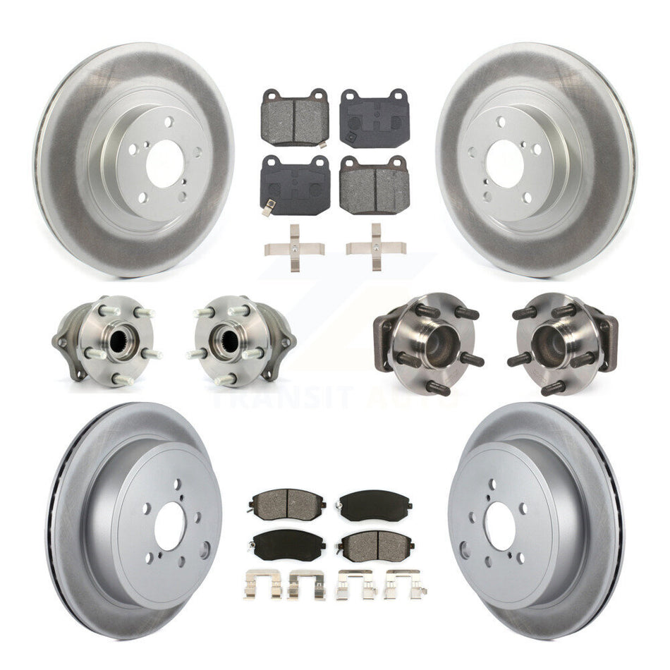 Front Rear Hub Bearing Coat Brake Rotor Pads Kit (10Pc) For 17 Subaru BRZ Limited/Premium KBB-130305