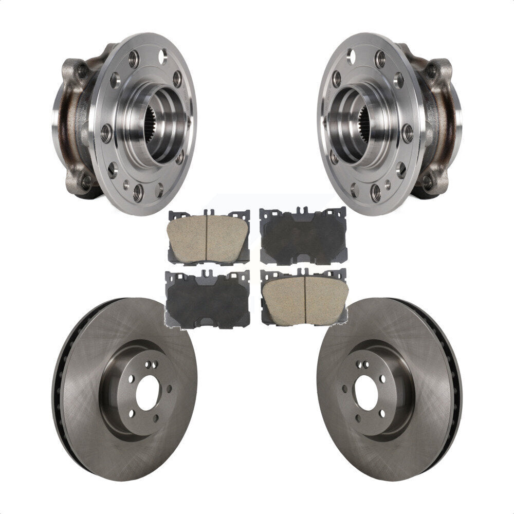 Front Hub Bearing Brake Rotor Pad Kit For Mercedes-Benz C43 AMG GLC43 E450 E400 E300 C450 KBB-130318