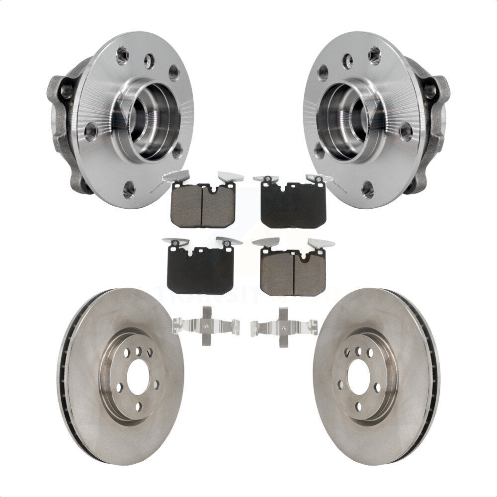 Front Hub Bearing Disc Brake Rotor & Pads Kit For 2020-2022 Mini Cooper John Works KBB-130324