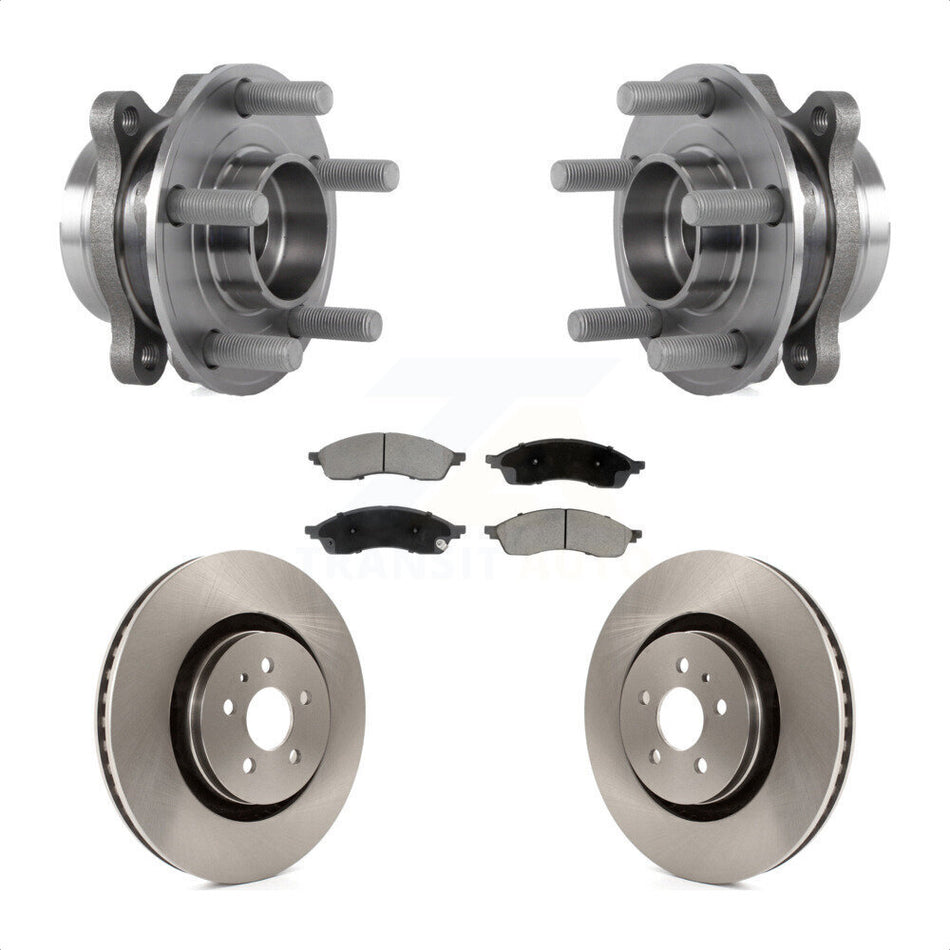 Front Hub Bearing Assembly Disc Brake Rotors And Ceramic Pads Kit For Lincoln Nautilus KBB-130326