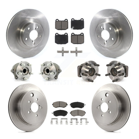 Front Rear Hub Bearing Brake Rotor Pad Kit (10Pc) For 17 Subaru BRZ Without Brembo Brakes KBB-130341