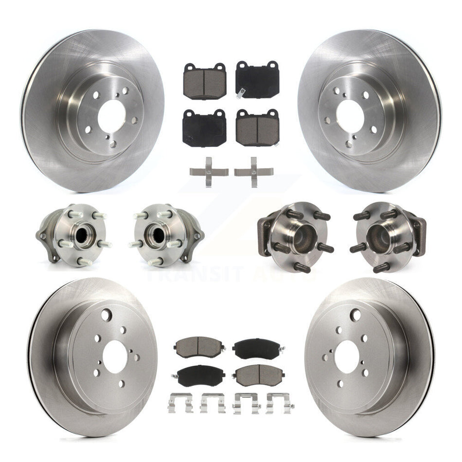 Front Rear Hub Bearing Brake Rotor Pad Kit (10Pc) For 17 Subaru BRZ Without Brembo Brakes KBB-130341