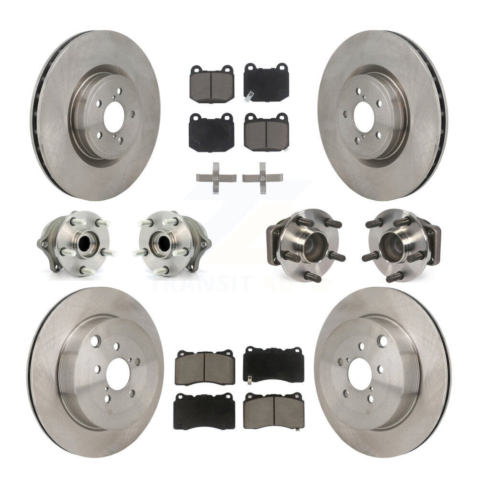 Front Rear Hub Bearings Disc Brake Rotors And Pads Kit (10Pc) For Subaru BRZ Toyota 86 KBB-130342