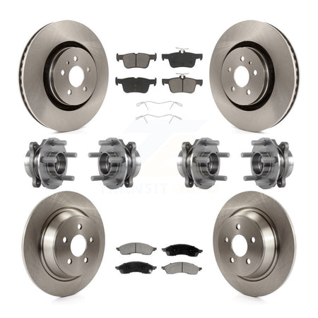 Front Rear Hub Bearing Disc Brake Rotor Pad Kit (10Pc) For 2022-2023 Lincoln Nautilus AWD KBB-130354