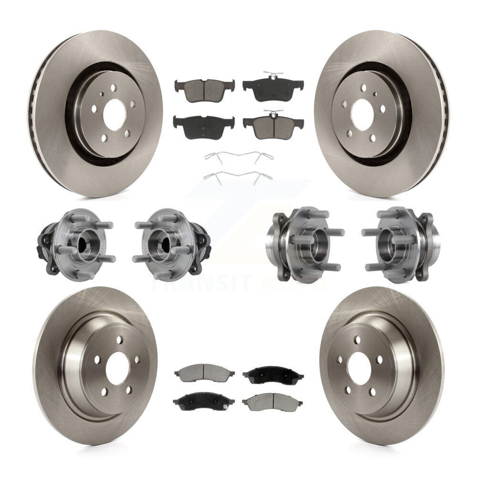 Front Rear Hub Bearing Disc Brake Rotor Pad Kit (10Pc) For 2022-2023 Lincoln Nautilus FWD KBB-130355