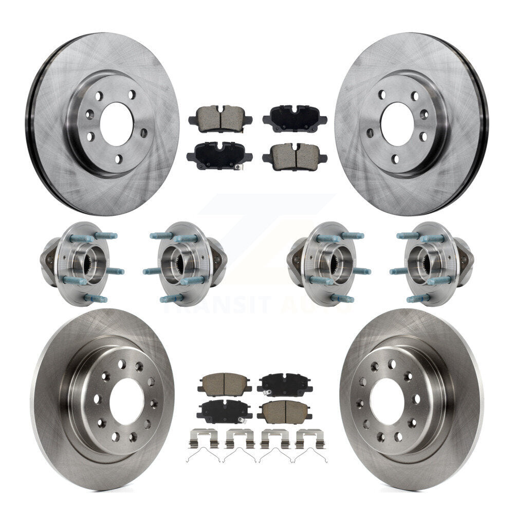 Front Rear Hub Bearing Brake Rotor & Pad Kit (10Pc) For Chevrolet Equinox GMC Terrain 4WD KBB-130357