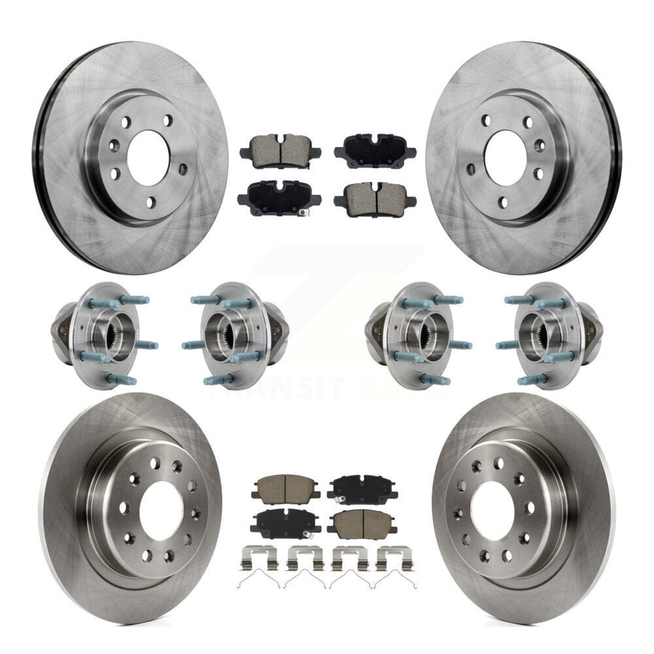 Front Rear Hub Bearing Brake Rotor & Pad Kit (10Pc) For Chevrolet Equinox GMC Terrain 4WD KBB-130357