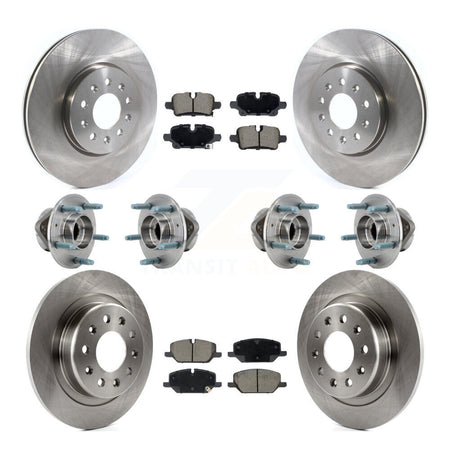 Front Rear Hub Bearing Brake Rotor & Pad Kit (10Pc) For Chevrolet Equinox GMC Terrain 4WD KBB-130359