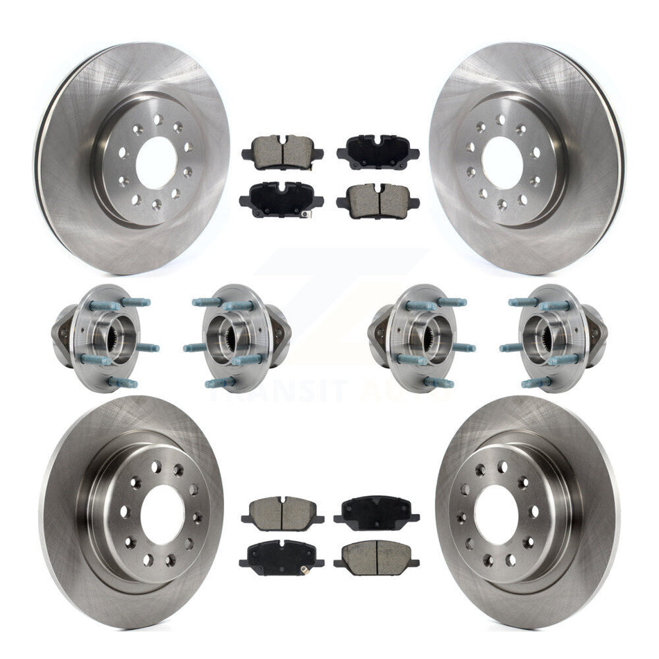 Front Rear Hub Bearing Brake Rotor & Pad Kit (10Pc) For Chevrolet Equinox GMC Terrain 4WD KBB-130359