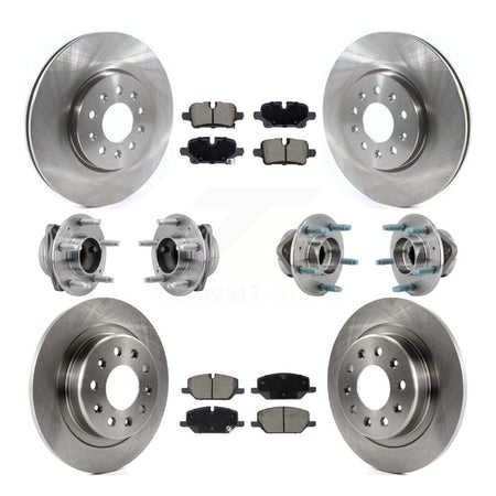 Front Rear Hub Bearing Brake Rotor & Pad Kit (10Pc) For Chevrolet Equinox GMC Terrain FWD KBB-130360