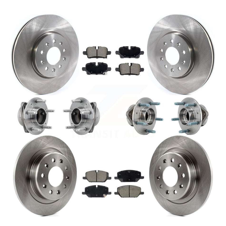 Front Rear Hub Bearing Brake Rotor & Pad Kit (10Pc) For Chevrolet Equinox GMC Terrain FWD KBB-130360