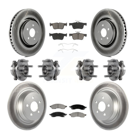Front Rear Hub Bearing Coat Brake Rotor Pad Kit (10Pc) For 2022-2023 Lincoln Nautilus AWD KBB-130363