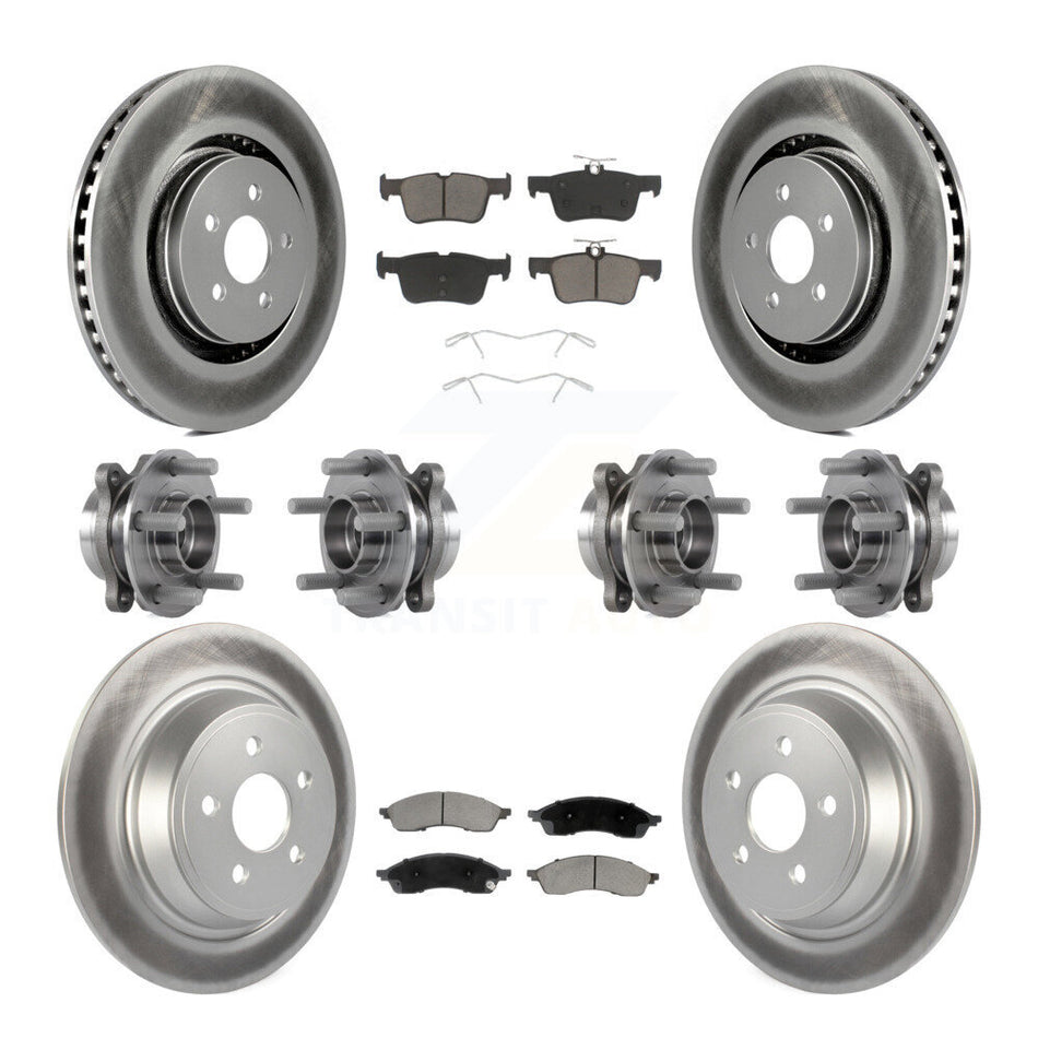 Front Rear Hub Bearing Coat Brake Rotor Pad Kit (10Pc) For 2022-2023 Lincoln Nautilus AWD KBB-130363