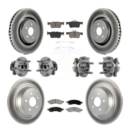 Front Rear Hub Bearing Coat Brake Rotor Pad Kit (10Pc) For 2022-2023 Lincoln Nautilus FWD KBB-130364