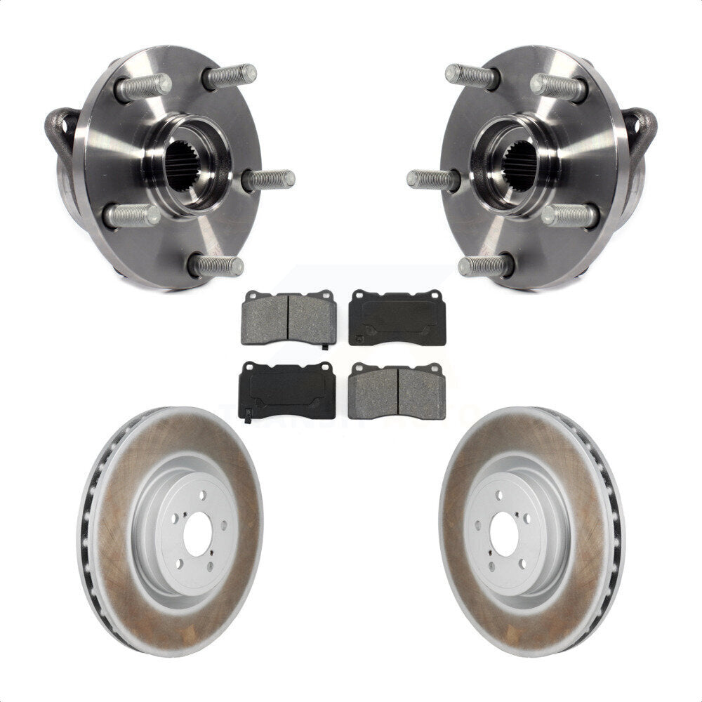 Front Hub Bearing Assembly Coated Brake Rotor And Pad Kit For 2004 Subaru Impreza WRX STI KBB-130404