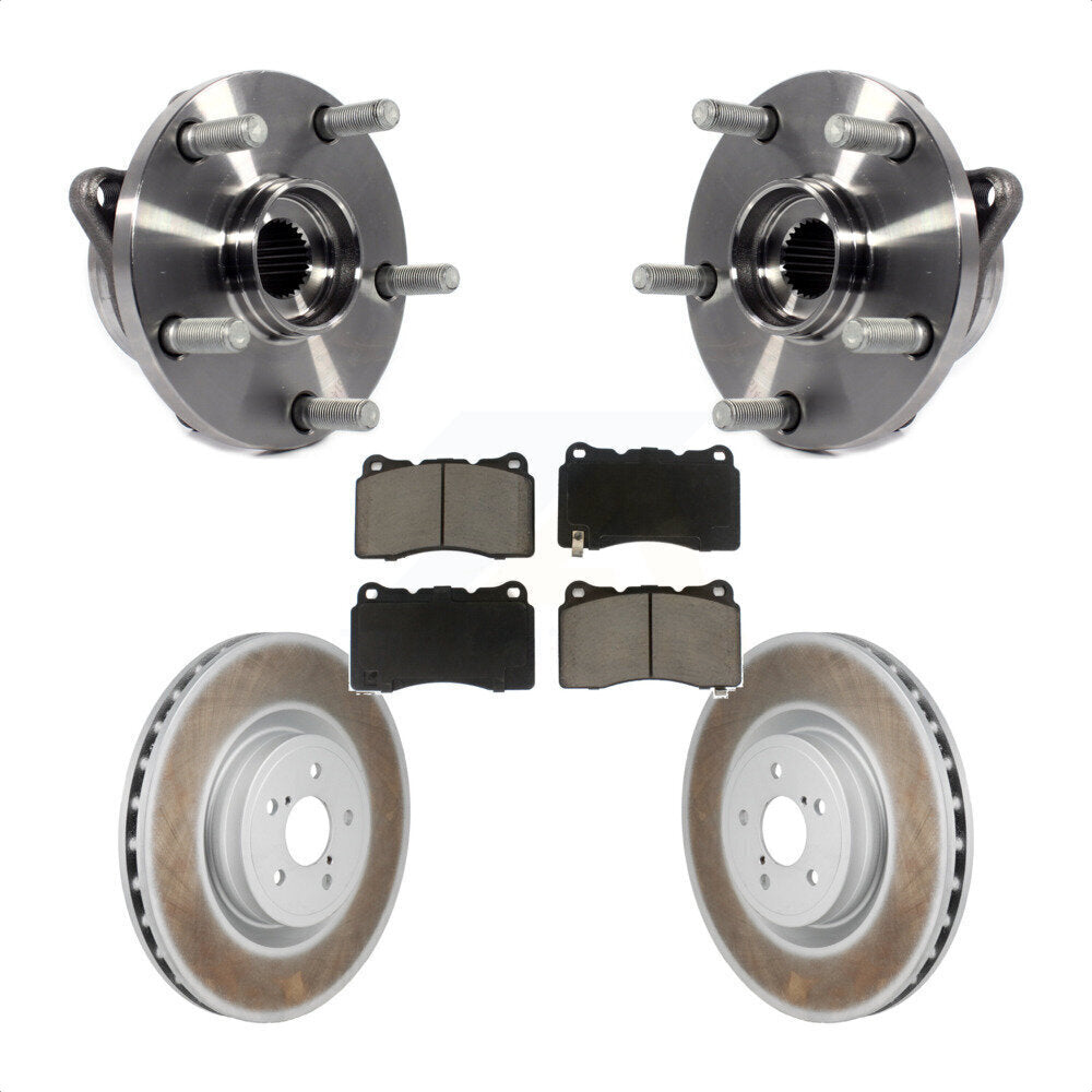 Front Hub Bearing Assembly Coated Brake Rotor And Pad Kit For 2004 Subaru Impreza WRX STI KBB-130405