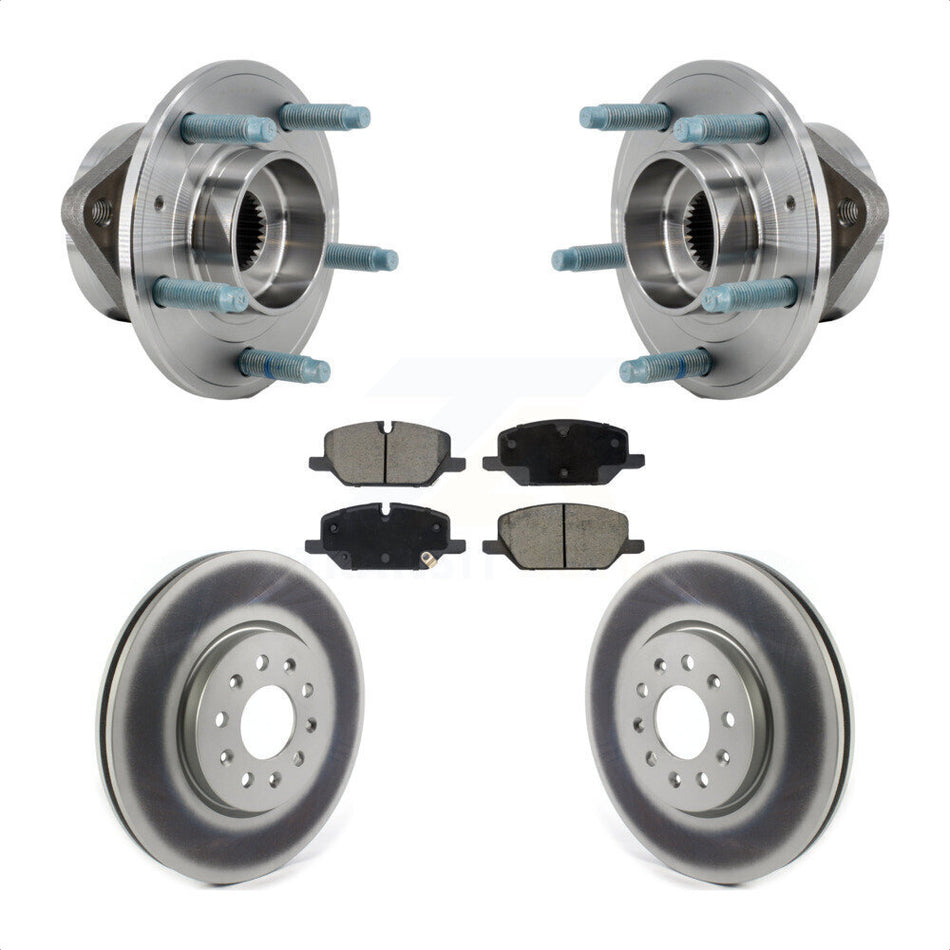 Front Hub Bearing Assembly Coated Brake Rotor & Pad Kit For Chevrolet Equinox GMC Terrain KBB-130409