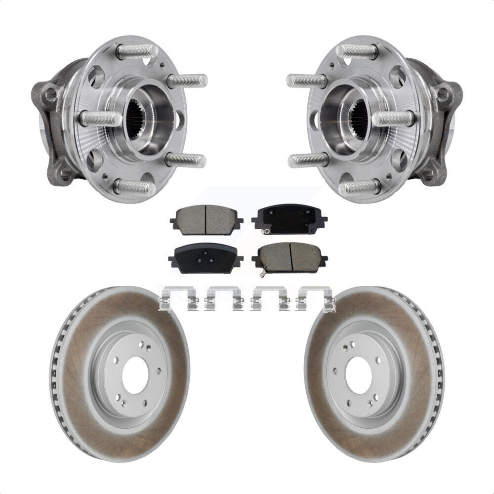 Front Hub Bearing Assembly Coat Brake Rotor Pad Kit For Hyundai Santa Fe Kia Sorento Cruz KBB-130423
