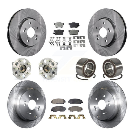 Front Rear Hub Bearing Assembly Disc Brake Rotor And Ceramic Pad Kit (10Pc) For Acura RDX KBB-130424