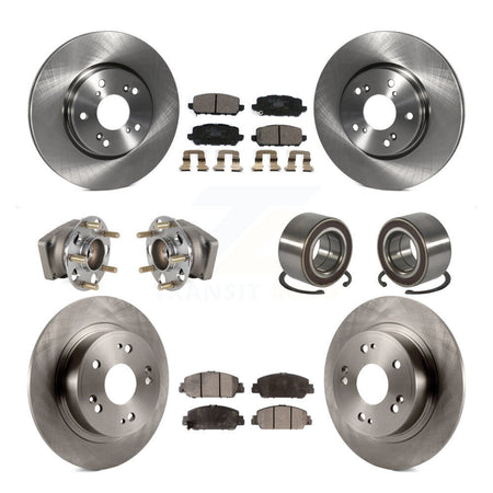 Front Rear Hub Bearing Disc Brake Rotors And Pads Kit (10Pc) For 2016-2022 Honda HR-V AWD KBB-130426