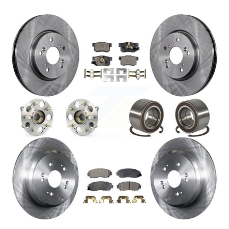 Front Rear Wheel Hub Bearing Disc Brake Rotor And Pad Kit (10Pc) For Honda CR-V Acura RDX KBB-130447