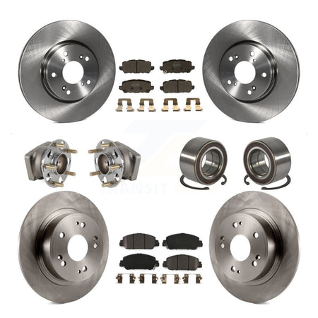 Front Rear Hub Bearing Disc Brake Rotors And Pads Kit (10Pc) For 2016-2022 Honda HR-V AWD KBB-130457