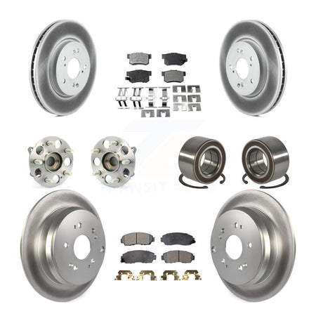 Front Rear Hub Bearing Coated Disc Brake Rotors And Ceramic Pads Kit (10Pc) For Acura RDX KBB-130459