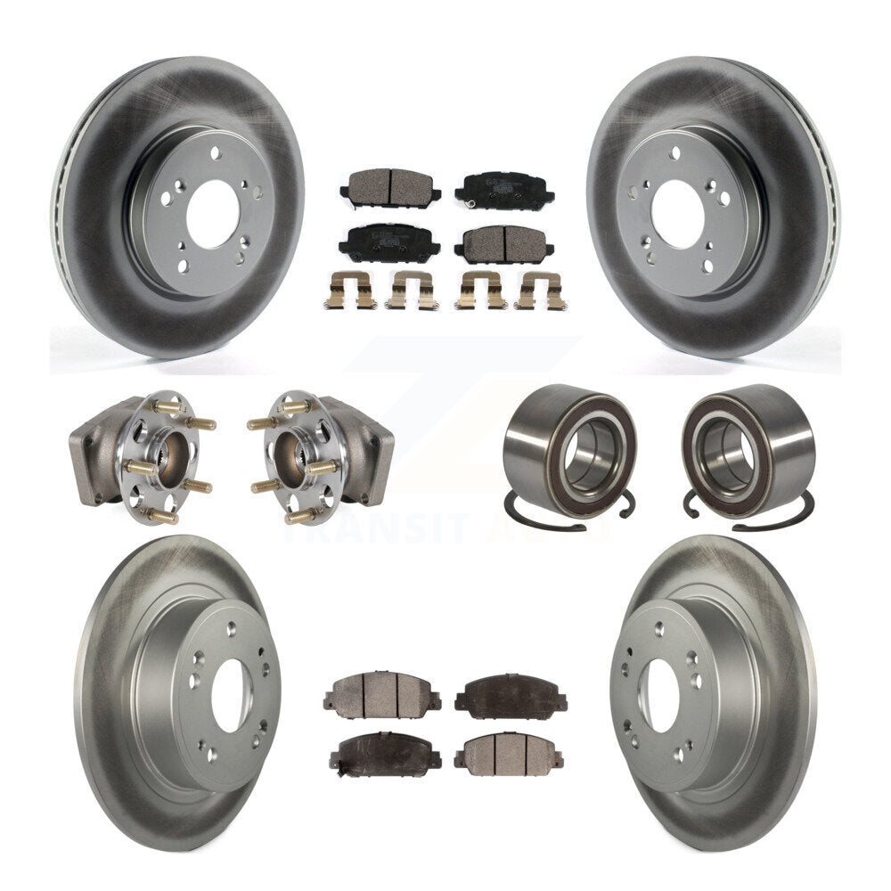 Front Rear Hub Bearing Coated Brake Rotor And Pad Kit (10Pc) For 2016-2022 Honda HR-V AWD KBB-130461