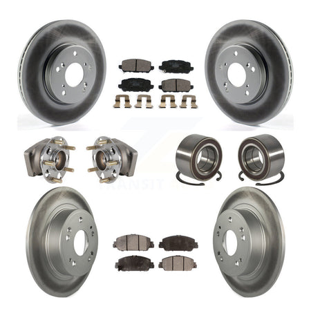 Front Rear Hub Bearing Coated Brake Rotor And Pad Kit (10Pc) For 2016-2022 Honda HR-V AWD KBB-130461