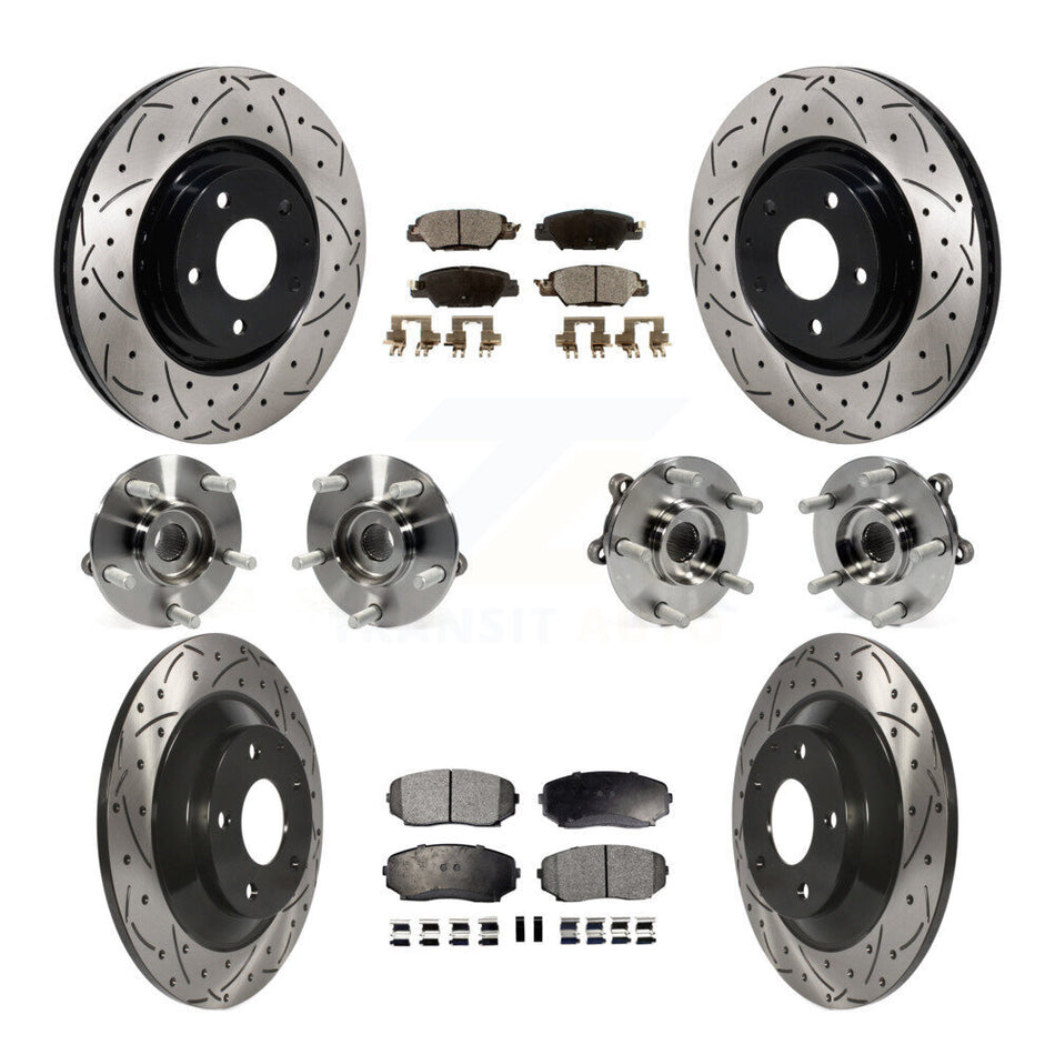 Front Rear Hub Bearing Coated Disc Brake Rotor And Ceramic Pads Kit (10Pc) For Mazda CX-5 KBB-130477